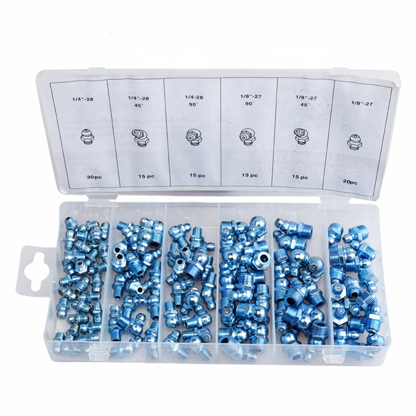 Truck Repair Part 110pc Steel Grease Gun Fitting Kits / Grease Nipple Assortment